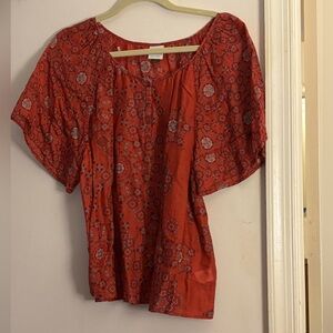Sonoma Women's Red Patterned Top
